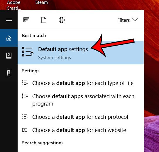 windows 10 default app settings