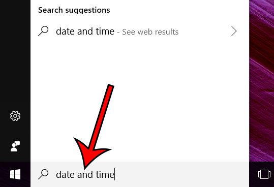 type date and time into the search field