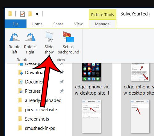 windows 10 view pictures as slideshow