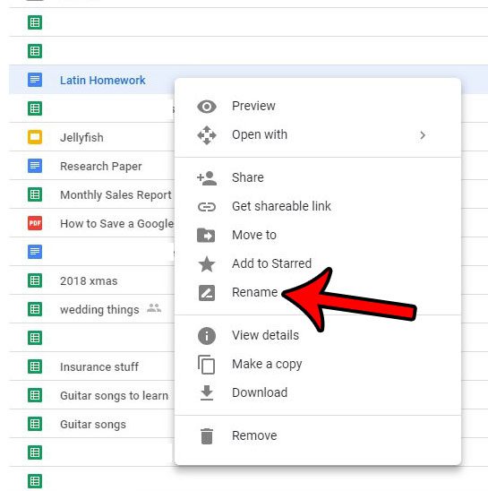 cómo cambiar el nombre del archivo de Google Drive