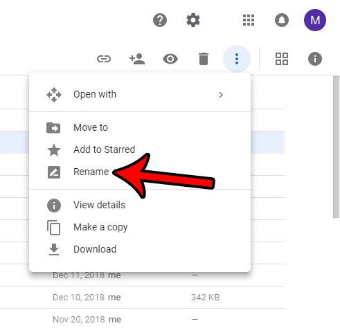 método alternativo para cambiar el nombre del archivo de Google Drive