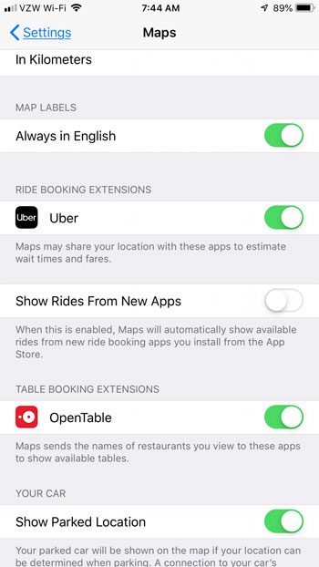 How to Check Extension Permissions in iPhone Maps - 14