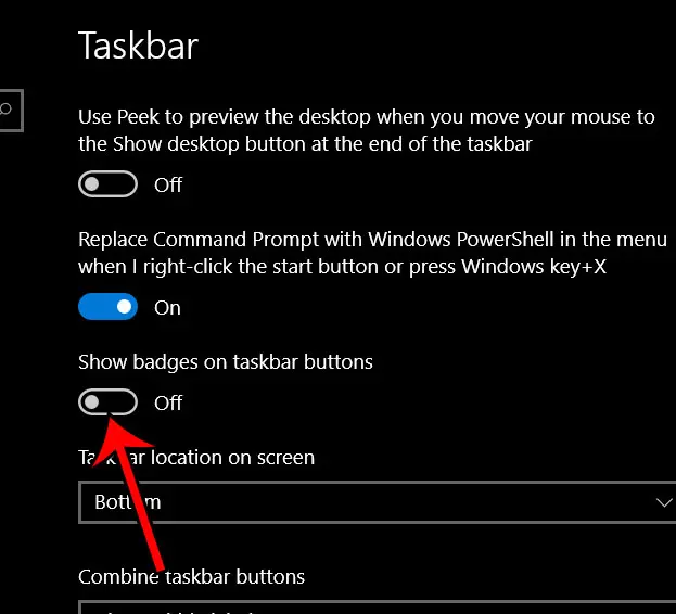 windows 10 remove numbers from taskbar icons