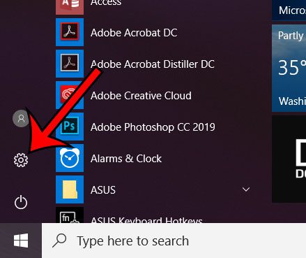 windows 10 settings menu