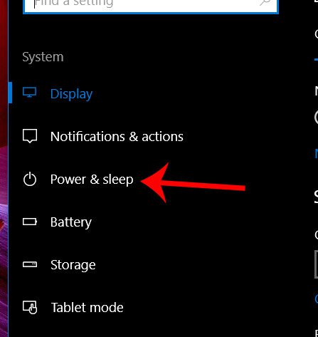 windows 10 power and sleep settings