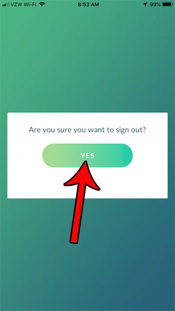 confirm signing out of pokemon go