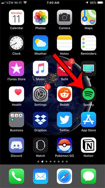 open iphone spotify app