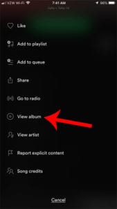 How to View an Album for a Song on a Spotify Playlist