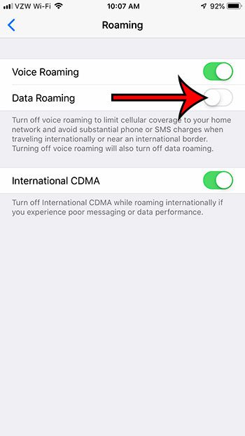 how to turn off data roaming on iphone 5