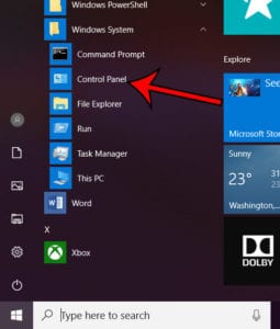 Where is the Control Panel in Windows 10?