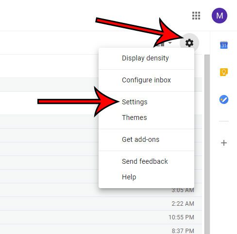 abrir la configuración de gmail