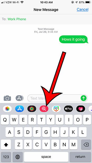 gifs for text messaging on an iphone 7