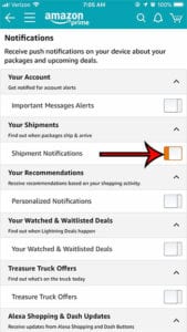 How to Enable Delivery Notifications in the Amazon iPhone App