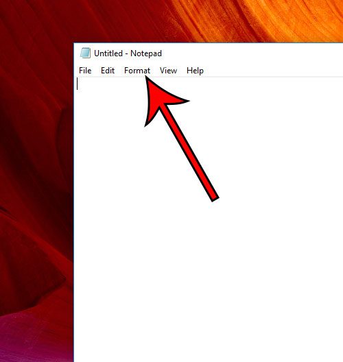 click format tab in notepad