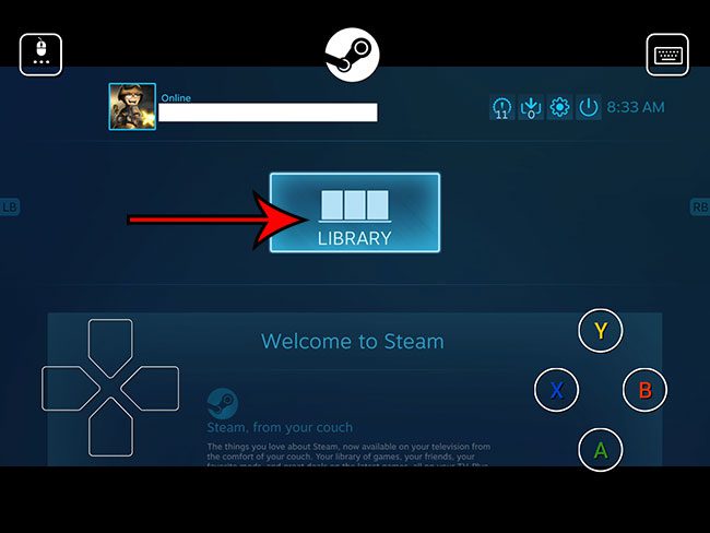 select the library option
