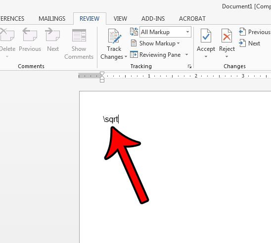 insert a square root symbol in microsoft word with autocorrect