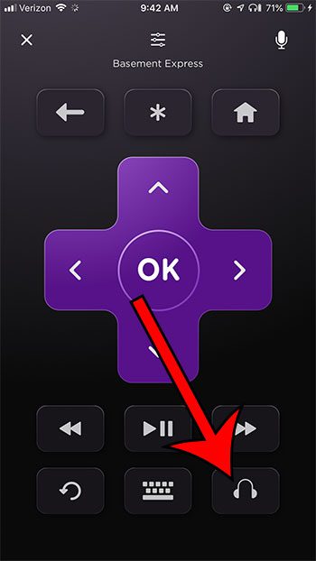 how to use private listening mode in the iphone roku app