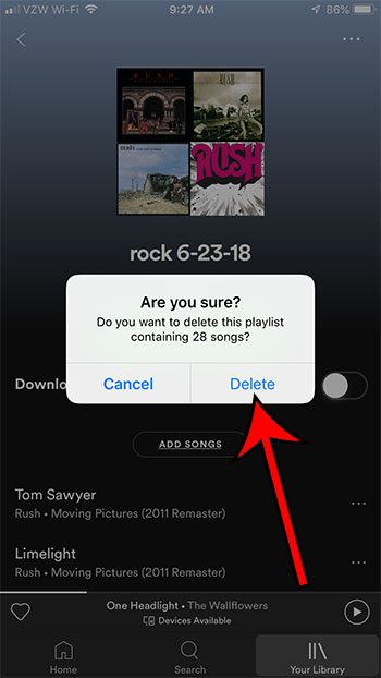 How to Delete a Spotify Playlist on an iPhone 7 - 12