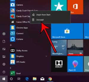 Quick Way to Uninstall an App in Windows 10
