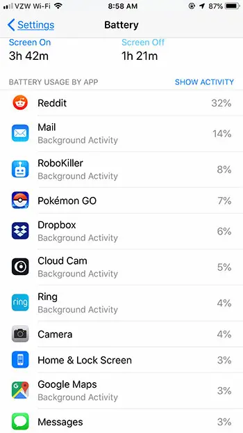 what has been draining my iPhone battery