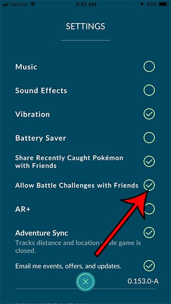 how to enable or disable battle challenges with friends in Pokemon Go