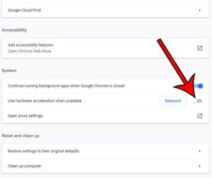 how to disable hardware acceleration in Google Chrome