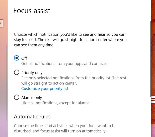 how to use Focus Assist in Windows 10