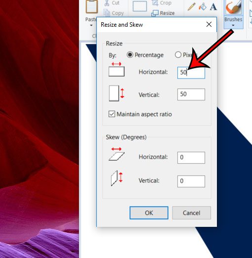 how to resize an image in Microsoft Paint