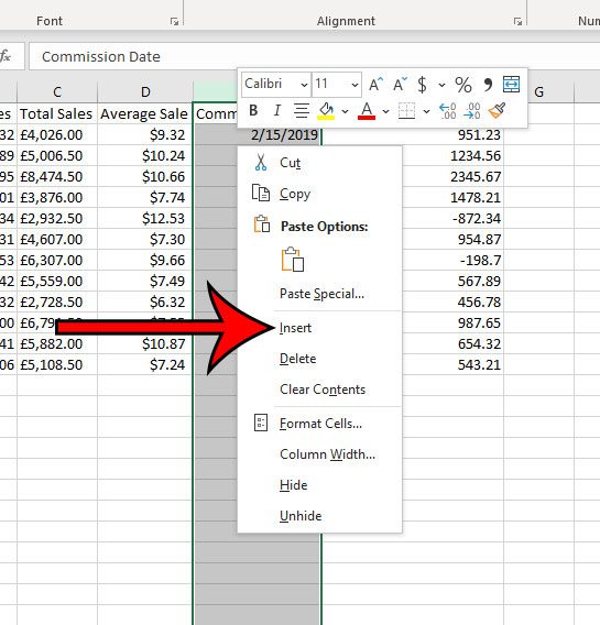 how to add a column in Microsoft Excel for Office 365