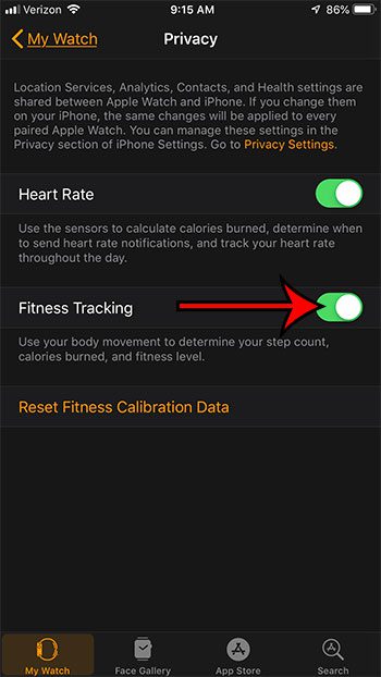 cómo activar o desactivar el seguimiento de actividad física en un Apple Watch