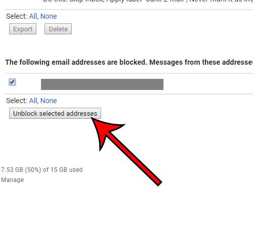how to unlock an email address in Gmail
