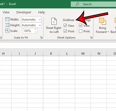 cómo agregar líneas de cuadrícula en Excel 2016