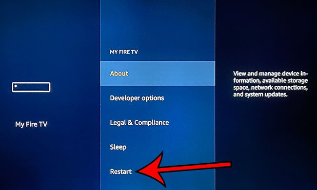 select Restart from the menu