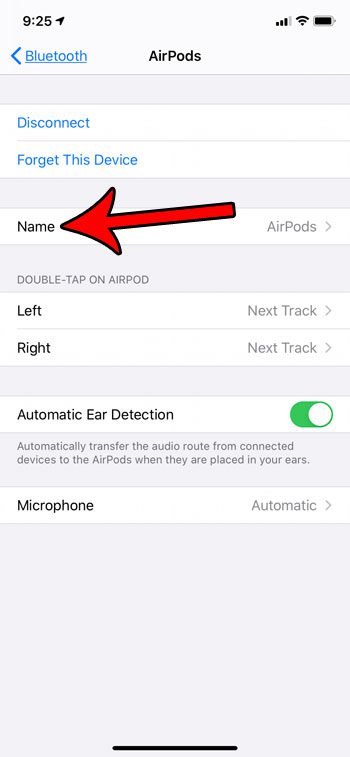 cómo cambiar el nombre de los Airpods en un iPhone