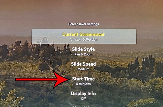 select the Start Time option