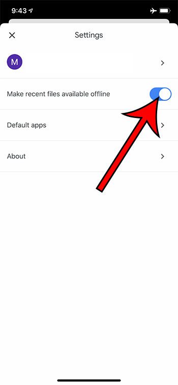 how to make recent files available offline in Google Docs on an iPhone