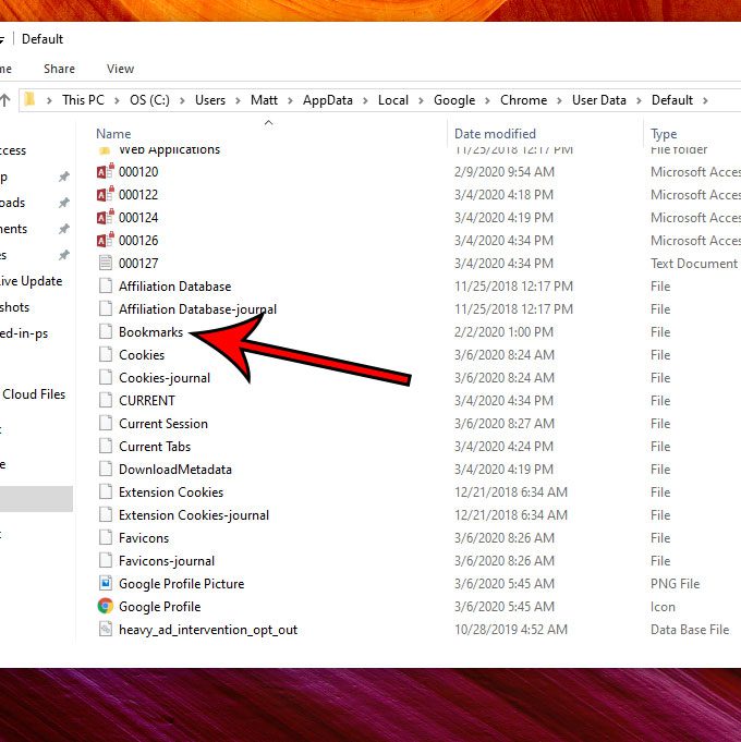 where are Google Chrome bookmarks stored?