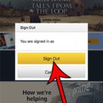 how sign out of Amazon in iPhone app