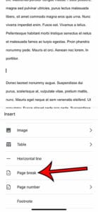 How to Add a Page on Google Docs Mobile