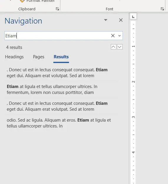 how to search for a word in a Microsoft Word document