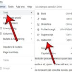 how to do subscript in Google Docs