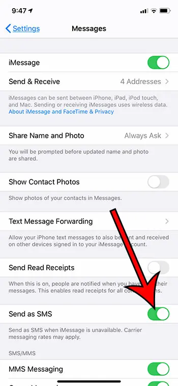 How to Send as a Text Message if an iMessage Fails