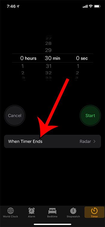 touch the When Timer Ends button