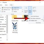 how to show file extensions in Windows 10