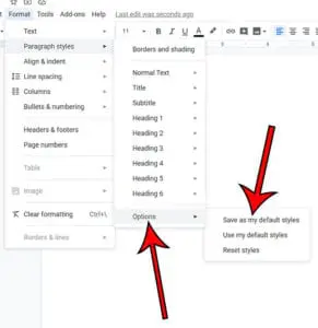 how to change the default font in Google Docs