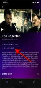 how to download a movie in HBO Max on an iPhone