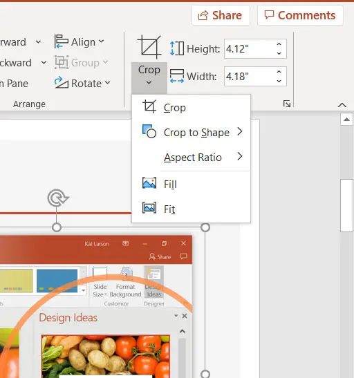 additional cropping options in Powerpoint