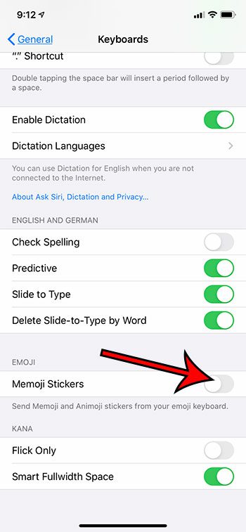 how to enable or disable Memoji stickers on an iPhone 11