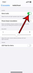 how to use mono audio on an iPhone 11