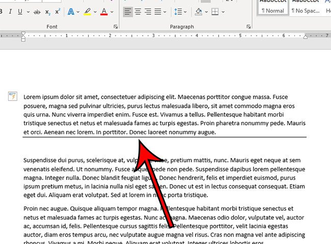 how to add a solid line in Word